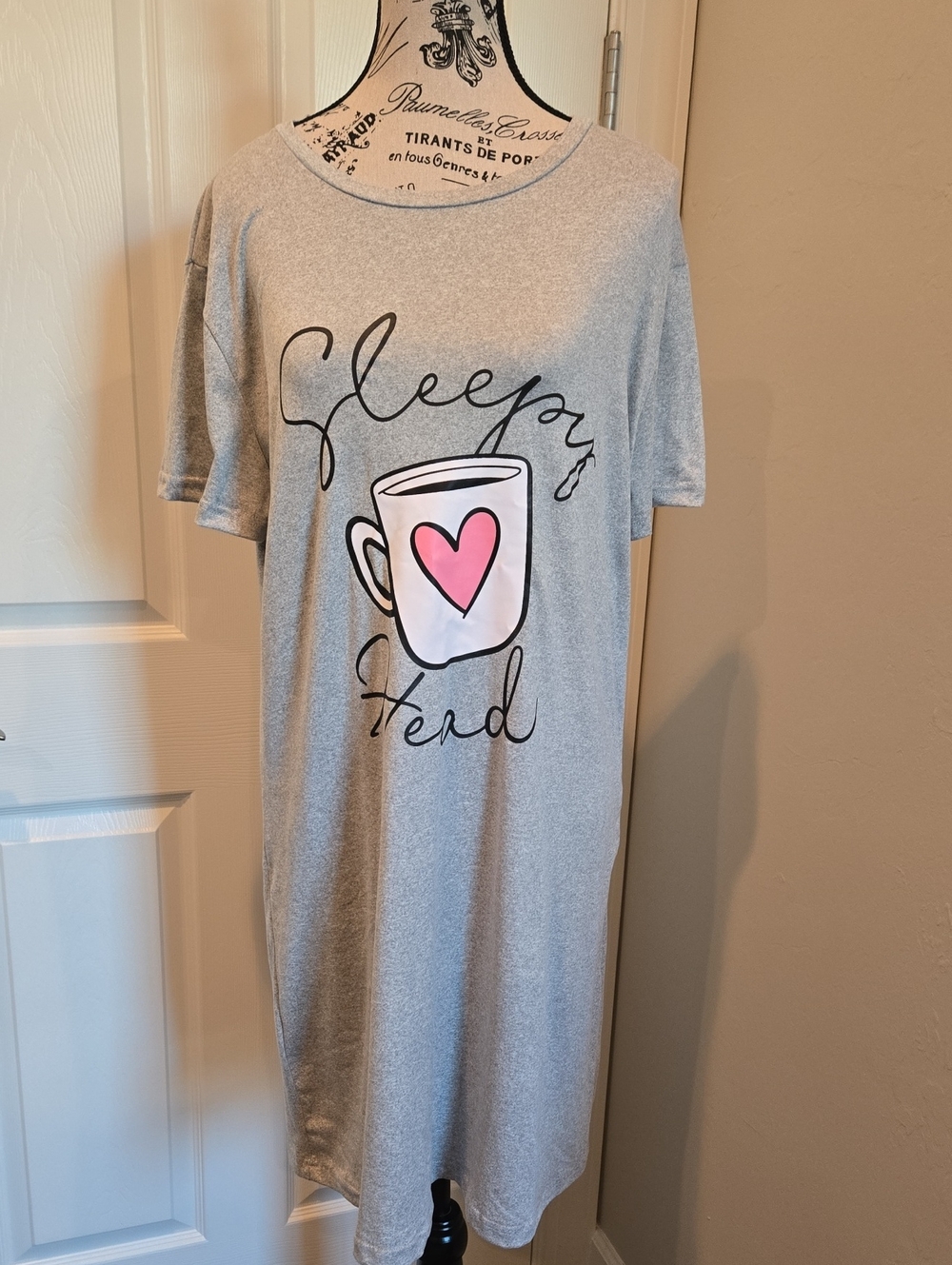 Sleepy Head Coffee Lovers Intimates. Sleep shirt. comfy Scoop neck